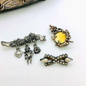 Vintage Art Nouveau Brooch Lot
